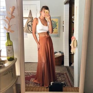 Satin maxi skirt